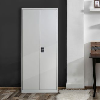 Vinsetto Filing Cabinet Storage Unit 2 Doors 5 Compartments Adjustable Shelf in White
