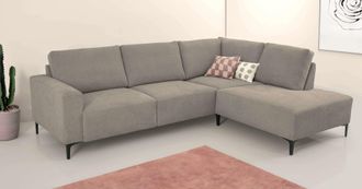 HOME AFFAIRE Ecksofa »Tournon, L-Form, Breite 256 cm, Webstoff, Chenille« Designsofa im nordischen Stil, Wellenunterfederung, Metallfüsse