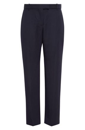 Alexander McQueen Wool Cigarette Trousers in Navy at Nordstrom, Size 8 Us