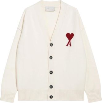 Ami De Coeur V-Neck Cardigan - Heren - Vesten - Wit - M - Wol - Truien & Vesten