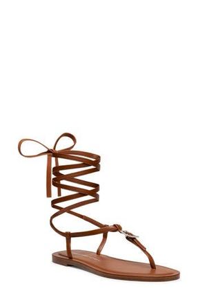 Stuart Weitzman Georgie Ankle Wrap Sandal in Bridle Brown at Nordstrom Rack, Size 7.5