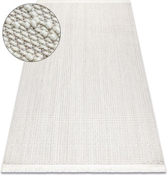 RugsX Rugsx - Alfombra Nano Em52a Diamantes, Bucle, Tejido Plano Blanco Beige 120x170 Cm