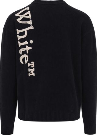 Off-white Mens Crew-Neck Wool Jumper Black Jumpers Sweater
