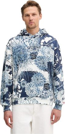 Guess Floral Print Hoodie - Heren - Hoodies - Veelkleurig - M - Katoen - Hoodies & sweatvesten