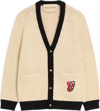 Valentino Garavani Cardigan in lana con ricamo - Toni neutri
