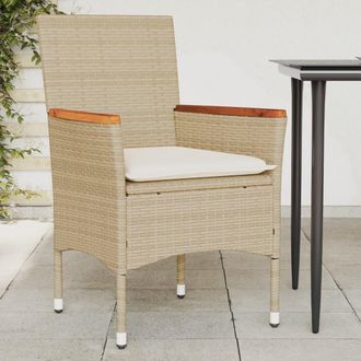 vidaXL Vidaxl - Sillones De Jard&iacute;n Con Cojines 2 Uds Rat&aacute;n Sint&eacute;tico Beige