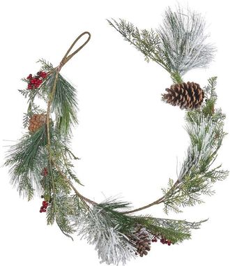 Beliani Guirnalda Verde Rojo 150 Cm Material Sint&eacute;tico Artificial Navidad Adornos Soria