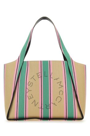 Stella McCartney Stella Mc Cartney Embroidered Raffia Stella Logo Shopping Bag