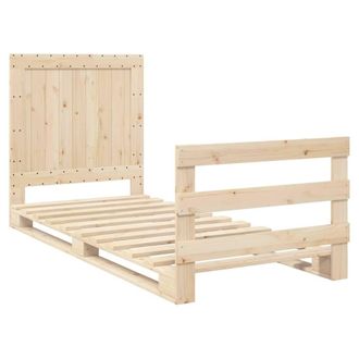 Berkfield Home Beautiful Bed Frame without Mattress with Headboard 90x200 cm Sol in Light Tan