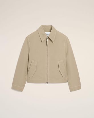 Ami Beige Cotton Zipped Jacket Beige - XXL - for Men