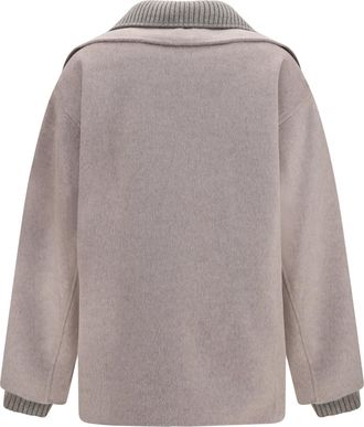 P.A.R.O.S.H. Womens Double Wool And Quilted Jacket Tortora