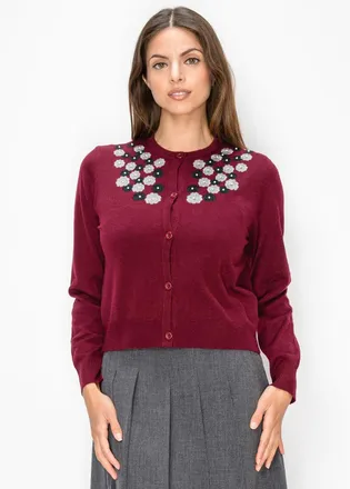 YAL New York Pearl Detail Button Cardigan