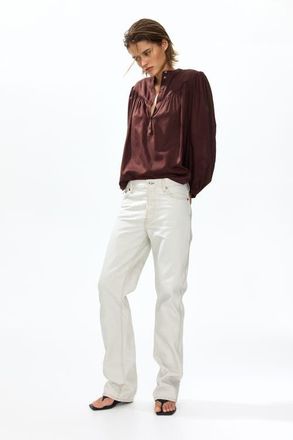 H&M Oversized blouse in Dark Rust Brown at Nordstrom, Size Xx-Small