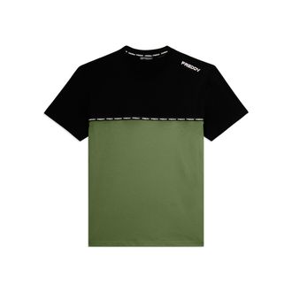 Freddy T-shirt colour block con inserto logato