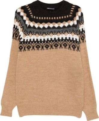 Daniele Alessandrini Jersey de cuello redondo Fair Isle - Knitwear - Hombre - Beige - XL