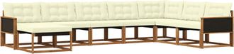 vidaXL Conjunto De Sof&aacute;s De Exterior 8 Uds. Natural Y Crema Vidaxl