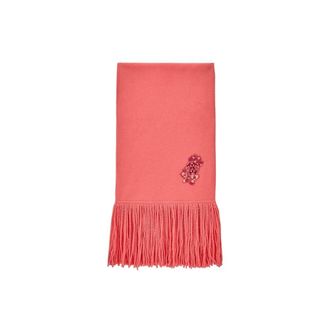 Roberto Cavalli Winter Scarves, female, Pink, Size: ONE SIZE Antique Scarf with Monogram Mirror Snake