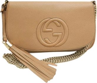 Gucci Pre-owned Vintage Schoudertas - Dames - Vintage Schoudertas - Beige - ONE Size - Leer - Vintage