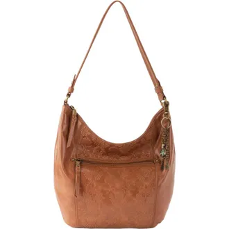 The Sak Sequoia Hobo Leather Bag in Tobacco Floral Emboss at Nordstrom