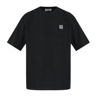 Stone Island T-Shirt met Logo Patch - Heren - T-shirts - Zwart - S - Katoen - Tops