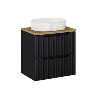 Petits Meubles Mueble lavabo 2 cajones estratificado Negro marr&oacute;n