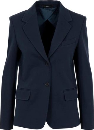 Max Mara Ginnasta Blazer - Dames - Blazers - Blauw - S - Katoen - Jassen