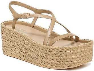 Vince Maxine Sandals Womens Tan Leather Raffia Platform Strappy ZPO3988