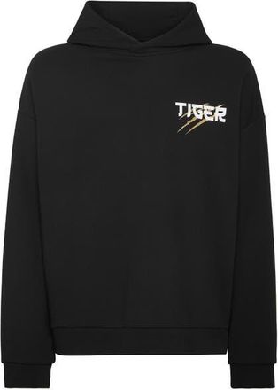 Plein Sport Hoodie Sweatshirt Tiger Tokyo Men in Black/lightgold at Nordstrom, Size Xxx-Large