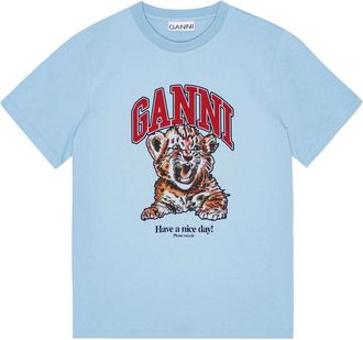 Ganni Cotton Round-neck T-shirt