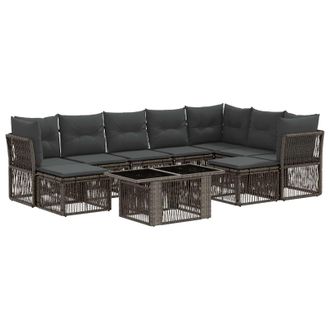 vidaXL Set Divano Da Giardino 10 Pz Grigio Polyrattan Vidaxl