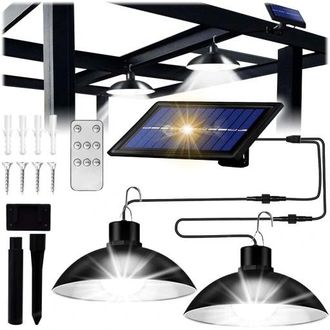 OEM Juego De 2 L&aacute;mparas De Techo Colgantes Con Ara&ntilde;a, Led Solar, Doble, Con Panel De Control Remoto