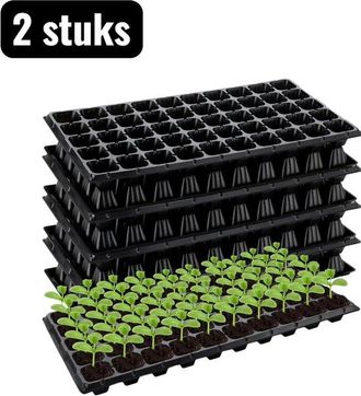 OEM 2 Unidades, Cajas Para Huerto, 50 Celdas Para Hortalizas Y Hierbas, 150 G Cada Una, Resistentes, Ideales Para Esquejes Y Semillas, Color Negro