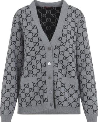 Gucci Grey Logo Cardigan