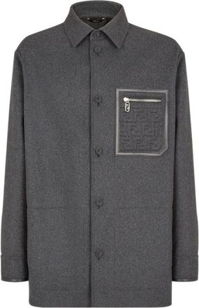 Fendi Hombre, Chaquetas, Gris, Talla: L