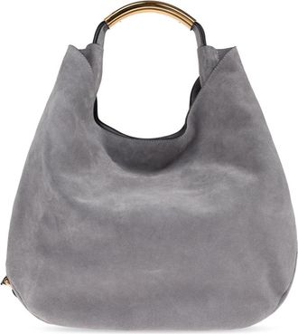 Moschino Handle Me Su&egrave;de Handtas - Dames - Handtassen - Grijs - ONE Size - Su&egrave;de - Tassen