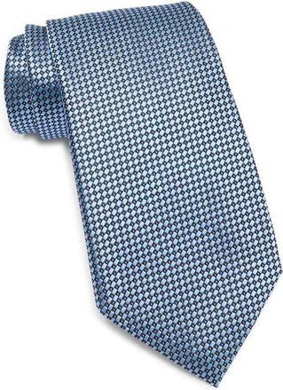 Ermenegildo Zegna Neat Silk Tie in Br Blu Micro-Fan at Nordstrom