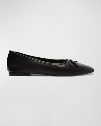 Schutz Arissa Leather Bow Ballerina Flats