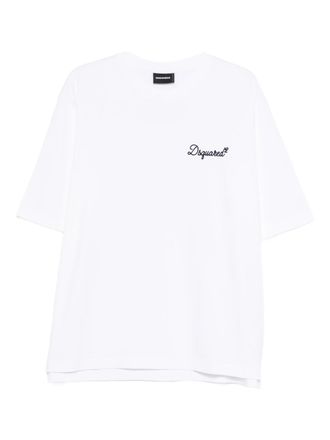 Dsquared2 White Short-Sleeve Embroidered Logo T-Shirt