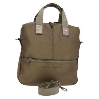 Ferragamo Pre-owned Nylon bolsos-de-mano - Pre-owned - Mujer - Beige - ONE SIZE