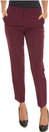 Liu Jo Chino met knoopsluiting- zijzakken - Dames - Slim Fit Broeken - Rood - 2XL - Polyester - Broeken