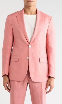 Tommy Hilfiger Linen Two-Button Sport Coat in Light Red Solid at Nordstrom Rack, Size 38Regular