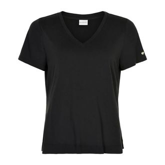 In Front Camiseta b&aacute;sica cuello en V Negro - Tops - Mujer - Negro - 2XL