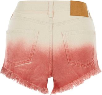 Alanui Womens Two-tone Denim Shorts - Ivory Cotton - Size 26 (Waist)