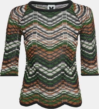 M Missoni Black Chevron Knit Top