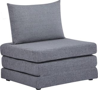Sweeek Sill&oacute;n cama tejido chenilla 1 plaza, gris