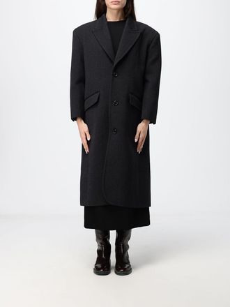 Marni Single-Breasted Long Wool Coat with a Relaxed Fit