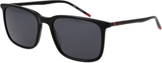 HUGO BOSS Accessoires, Heren, Zwart, ONE Size, Acetate Rechthoekige Zonnebril