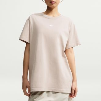 Nike Womens Nike Sportswear Classic Oversized T-Shirt in Brown | IH7601-236