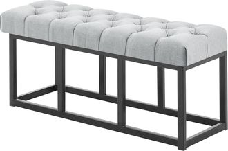 Clp Clp - Taburete Pie De Cama Amun Tela & Negro Gris 100 Cm
