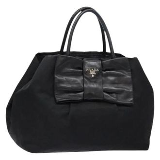 Prada Pre-owned Tote Bags, female, Black, Size: ONE SIZE Pre-owned Leather handbags